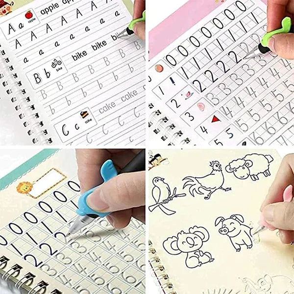 EduGlow™ Magic Practice Copybook Set (4 Books)