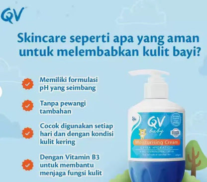 QV Baby Moisturising Cream 500g | Hypoallergenic, Gentle Hydration for Sensitive Skin